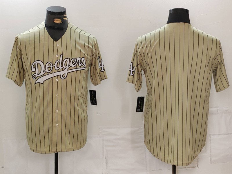 Los Angeles Dodgers Blank Cream Pinstripe Stitched Cool Base Baseball Jerseys