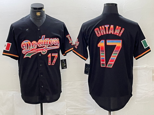 Los Angeles Dodgers #17 Shohei Ohtani Black Mexico Cool Base Stitched Baseball Jersey