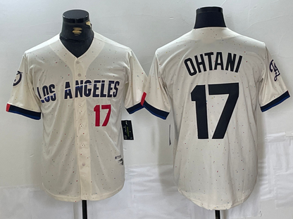 Los Angeles Dodgers #17 Shohei Ohtani Cream 2024 City Connect Limited Stitched Baseball Jersey