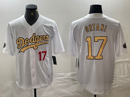 Los Angeles Dodgers #17 Shohei Ohtani Number White 2022 All Star Stitched Cool Base Baseball Jerseys