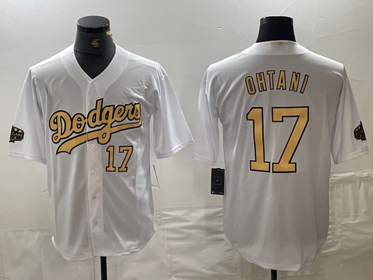 Los Angeles Dodgers #17 Shohei Ohtani Number White 2022 All Star Stitched Cool Base Baseball Jerseys