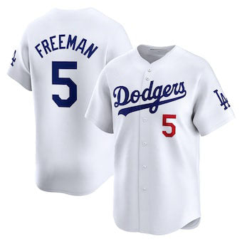 Los Angeles Dodgers #5 Freddie Freeman White Cool Base Stitched Baseball Jersey