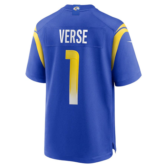 LA.Rams #1 Jared Verse 2024 Draft First Round Pick Player Game Jersey - Royal American Football Jerseys