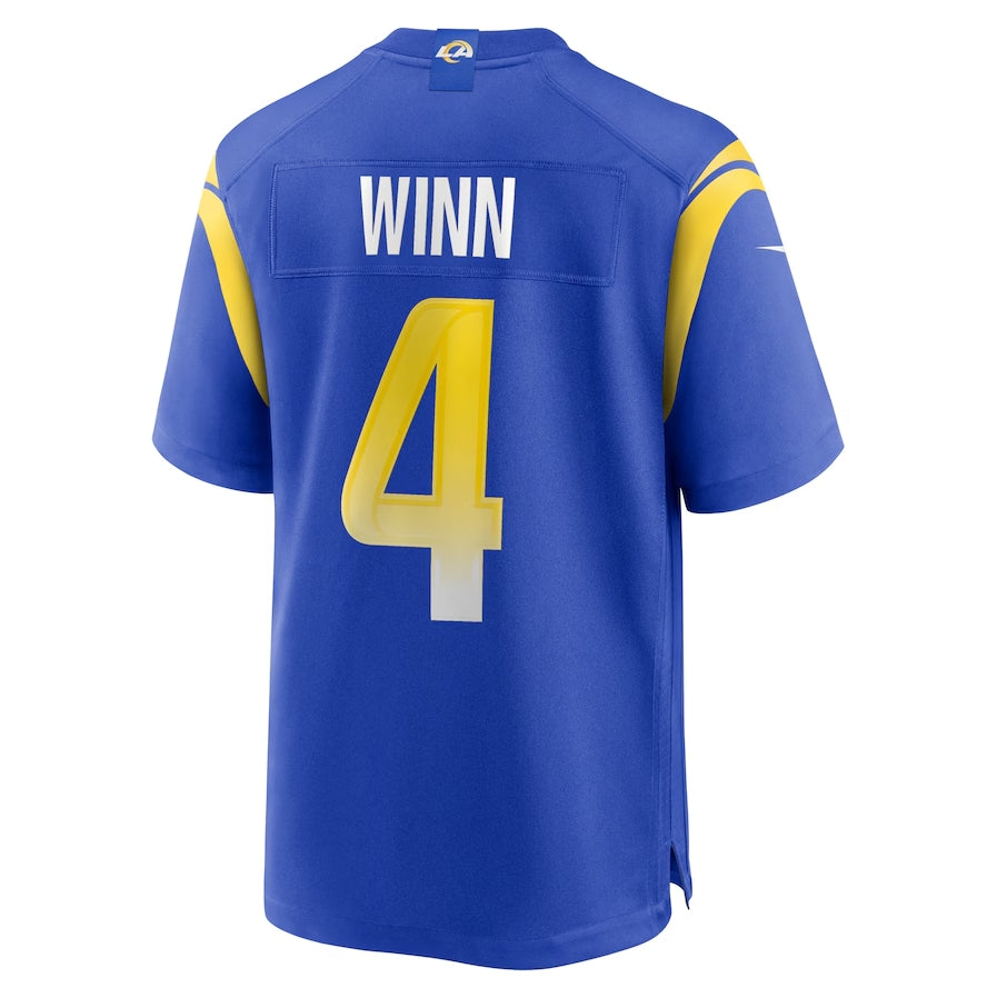 LA.Rams #4 Dresser Winn Team Game Jersey - Royal American Football Jersey