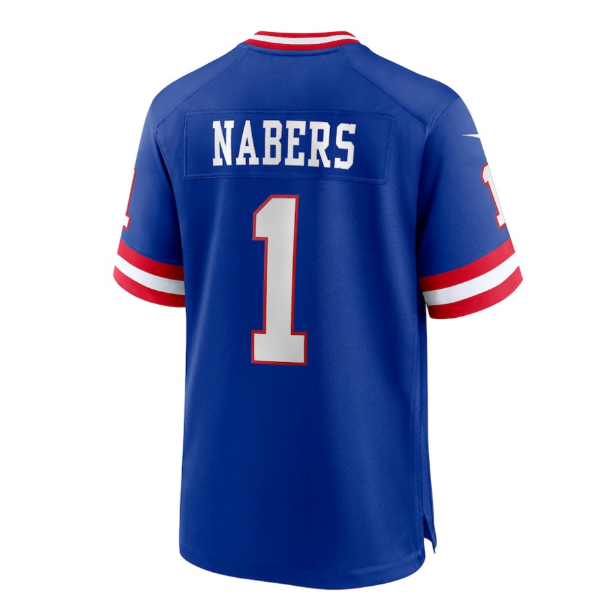 NY.Giants #1 Malik Nabers 2024 Draft First Round Pick Player Game Jersey - Royal American Football Jerseys