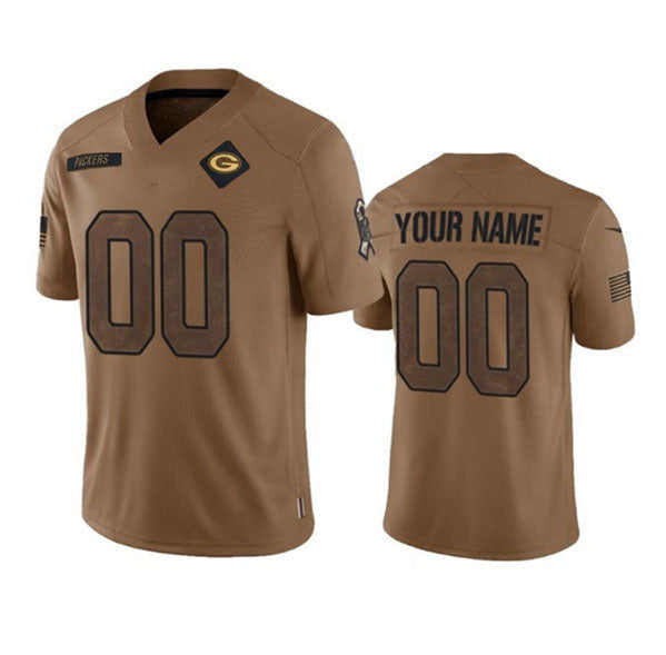 Custom GB.Packers Active Player Custom 2023 Brown Salute To Service Limited Stitched Jersey American Football Jerseys