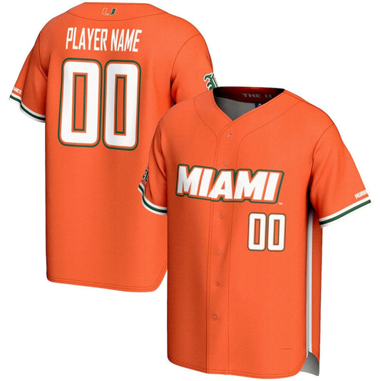 Custom M.Hurricanes GameDay Greats NIL Pick-A-Player Lightweight Baseball Jersey - Orange American College Jerseys