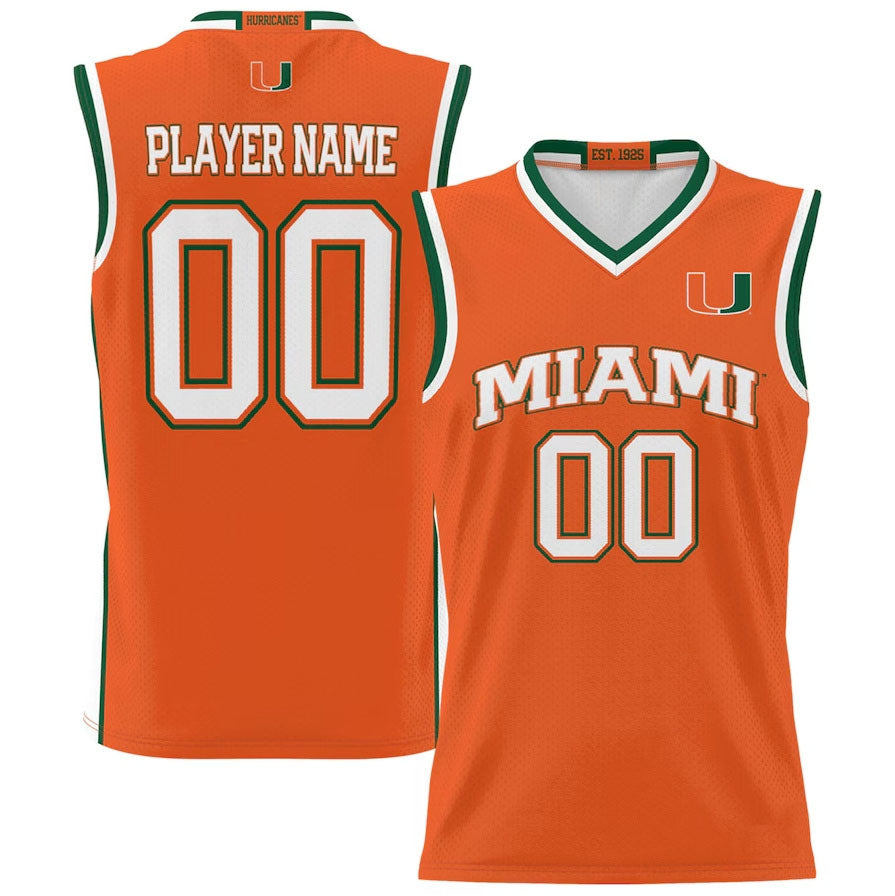 Custom M.Hurricanes GameDay Greats NIL Pick-A-Player Lightweight Basketball Jersey - Orange American College Jerseys