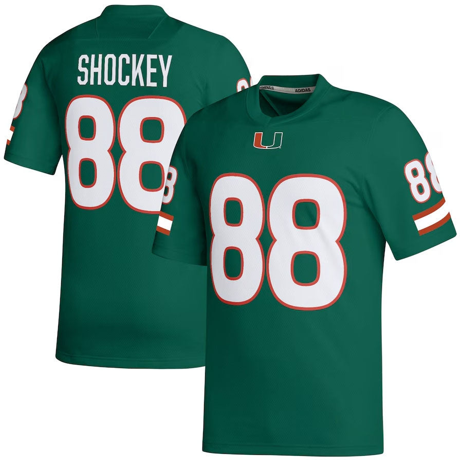 M.Hurricanes #88 Jeremy Shockey Retired Football Player Jersey - Green American College Jerseys