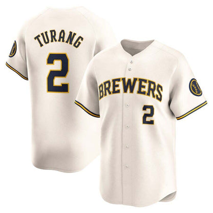 Milwaukee Brewers #2 Brice Turang Cream Limited Baseball Jerseys