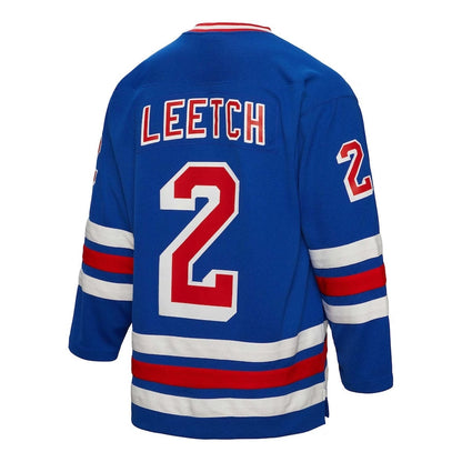 NY.Rangers #2 Brian Leetch Mitchell & Ness Alternate Captain Patch 1993-94 Blue Line Player Jersey - Blue Stitched American Hockey Jerseys