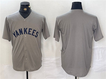 New York Yankees Blank Gray Cool Base Stitched Baseball Jersey