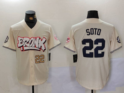 New York Yankees #22 Juan Soto Cream Limited Stitched Baseball Jersey