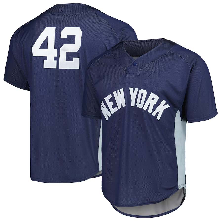 New York Yankees #42 Mariano Rivera Mitchell & Ness Cooperstown Collection 2009 Batting Practice Jersey - Navy Stitches Baseball Jerseys