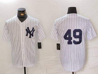 New York Yankees #49 Ron Guidry White Cool Base Stitched Baseball Jerseys