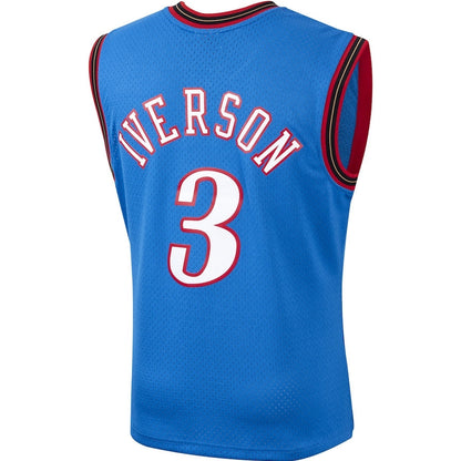 PH.76ers #3 Allen Iverson Mitchell & Ness 1999-2000 Hardwood Classics Swingman Jersey - Royal Stitched American Basketball Jersey