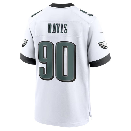 P.Eagles #90 Jordan Davis White Game Jersey - White American Football Jerseys