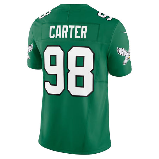 P.Eagles #98 Jalen Carter Alternate Vapor F.U.S.E. Limited Jersey - Kelly Green American Football Jerseys