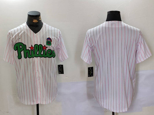 Philadelphia Phillies Blank White Green Cool Base Stitched Baseball Jerseys