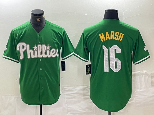 Philadelphia Phillies #16 Brandon Marsh Green 2024 City Connect Stitched Baseball Jersey