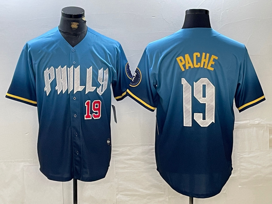 Philadelphia Phillies #19 Cristian Pache Blue 2024 City Connect Limited Stitched Baseball Jersey