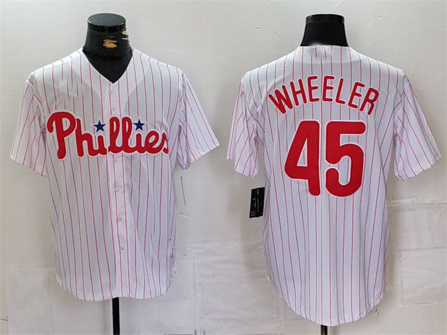 Philadelphia Phillies #45 Zack Wheeler White Cool Base Stitched Baseball Jersey