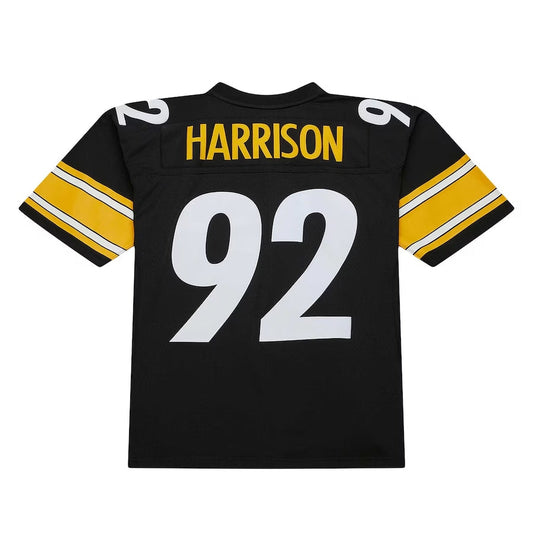 P.Steelers #92 James Harrison Mitchell & Ness Black Legacy Replica American Football Jerseys