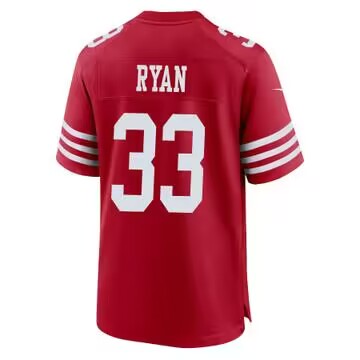 SF. 49ers #33 Logan Ryan Red Team Game Jersey - Scarlet Stitched American Football Jerseys