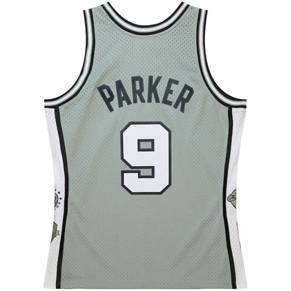 S.Antonio Spurs #9 Tony Parker Mitchell & Ness Unisex Hall of Fame Class of 2023 Throwback Swingman Jersey - Gray Stitched American Basketball Jersey