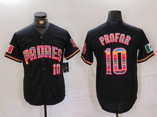 San Diego Padres #10 Jurickson Profar Black Mexico Cool Base Stitched Baseball Jersey