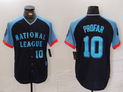 San Diego Padres #10 Jurickson Profar Number Navy 2024 All Star Limited Stitched Baseball Jersey