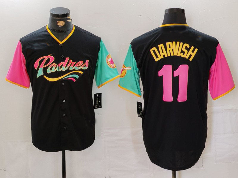 San Diego Padres #11 Yu Darvish Black Fashion Baseball Jersey