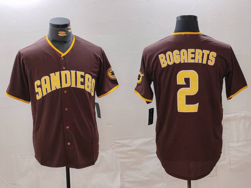 San Diego Padres #2 Xander Bogaerts Brown Cool Base Stitched Baseball Jersey