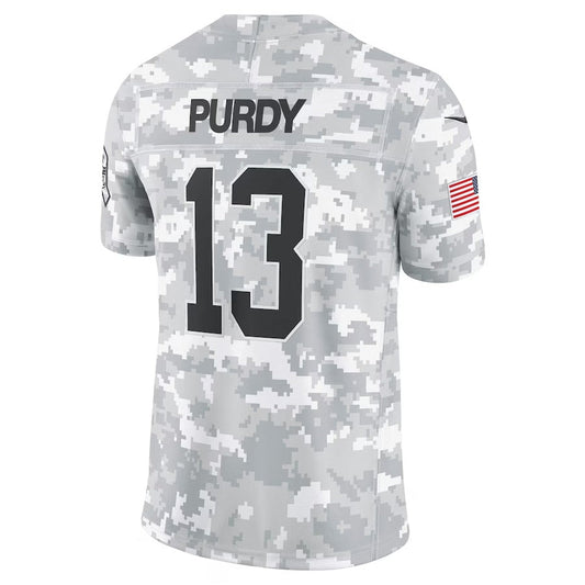 SF.49ers #13 Brock Purdy Arctic Camo 2024 Salute to Service Limited Stitched American Football Jerseys