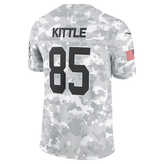 SF.49ers #85 George Kittle Arctic Camo 2024 Salute to Service Limited Stitched American Football Jerseys