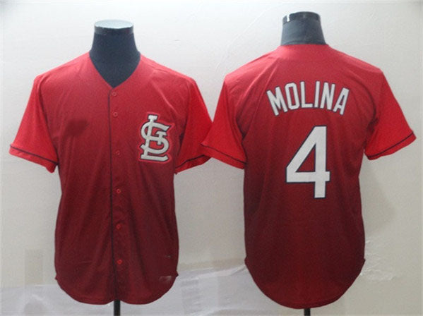 St. Louis Cardinals #4 Yadier Molina Red Fade Stitched Baseball Jersey