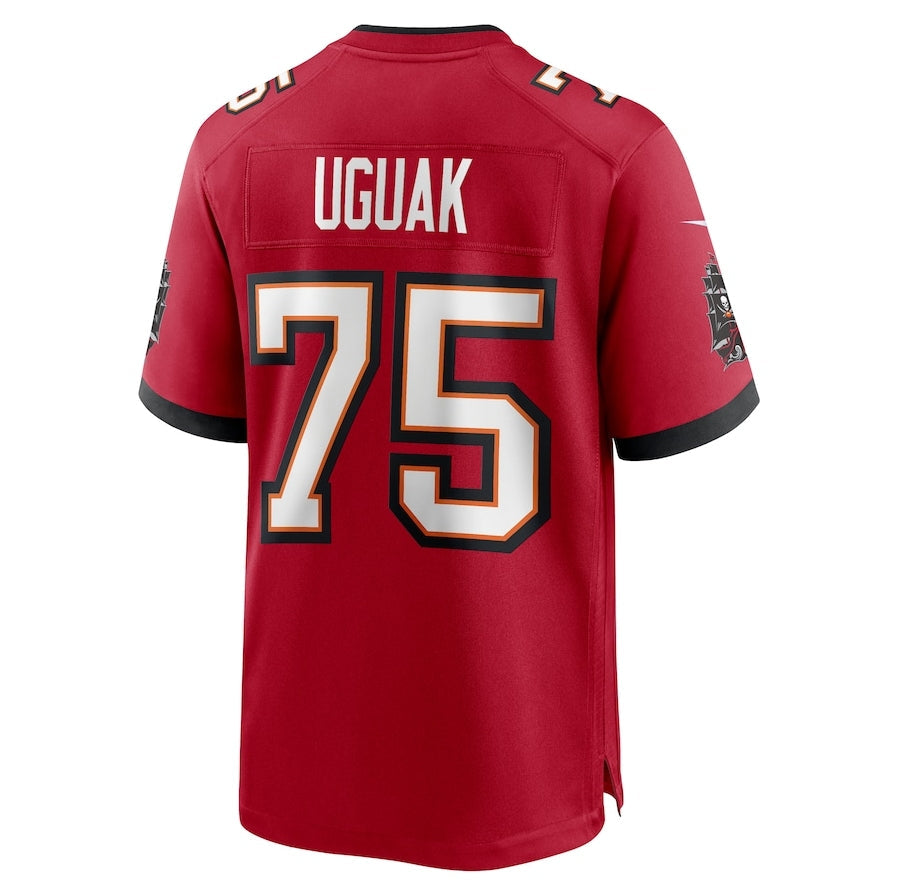 TB.Buccaneers #75 Lwal Uguak Game Jersey - Red American Football Jerseys