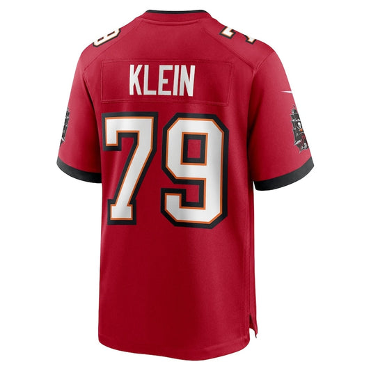 TB.Buccaneers #79 Elijah Klein Game Jersey - Red American Football Jersey