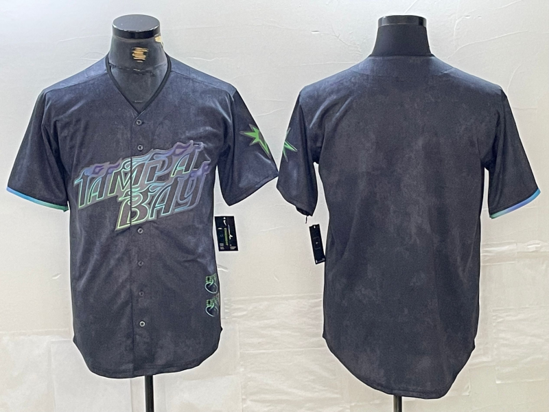 Tampa Bay Rays Blank Charcoal 2024 City Connect Limited Stitched Baseball Jerseys