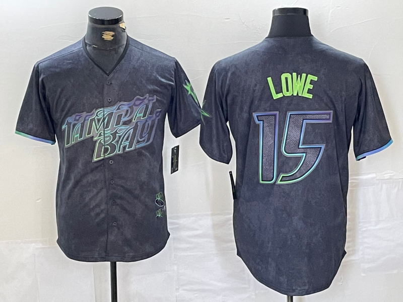 Tampa Bay Rays #15 Josh Lowe Charcoal 2024 City Connect Limited Stitched Baseball Jersey