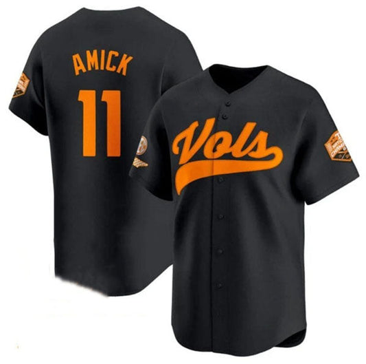 T.Volunteers #11 Billy Amick Black 2024 Champions Vapor Limited Stitched American College Jerseys