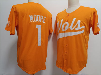 T.Volunteers #1 Christian Moore Orange Stitched American College Jerseys