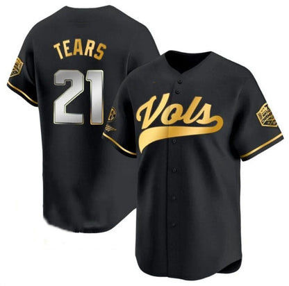 T.Volunteers #21 Kavares Tears Black Gold 2024 Champions Vapor Limited Stitched College Jerseys