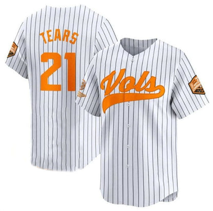 T.Volunteers #21 Kavares Tears White Pinstripe 2024 Champions Vapor Limited Stitched College Jerseys