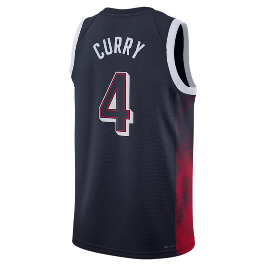 USA Basketball #4 Stephen Curry Unisex 2024 Swingman Player Jersey - Navy American Basketball Jersey