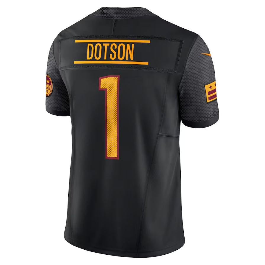 W.Commanders #1 Jahan Dotson Alternate Vapor F.U.S.E. Limited Jersey - Black American Football Jerseys