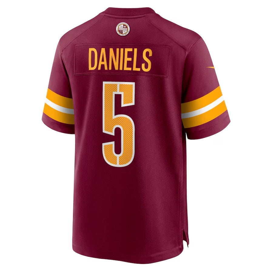 W.Commanders #5 Jayden Daniels 2024 Draft First Round Pick Player Game Jersey - Burgundy American Football Jerseys