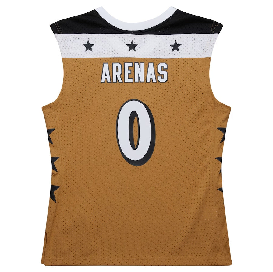 W.Wizards #0 Gilbert Arenas Mitchell & Ness 2006-07 Hardwood Classics Swingman Jersey - Gold Stitched American Basketball Jersey