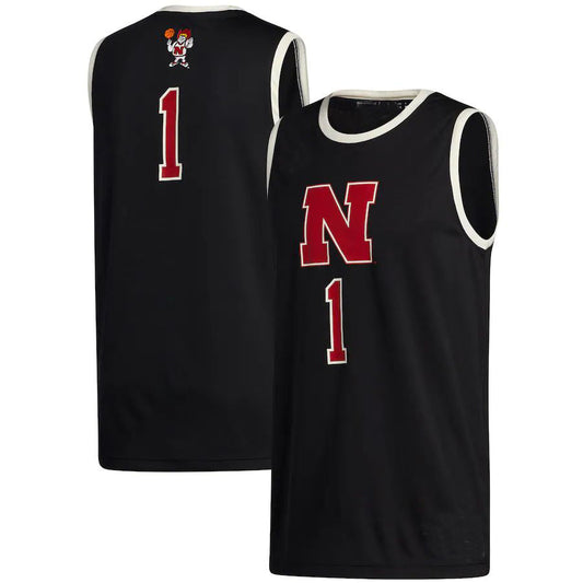 #1 N.Huskers Swingman Jersey  Black Stitched American College Jerseys