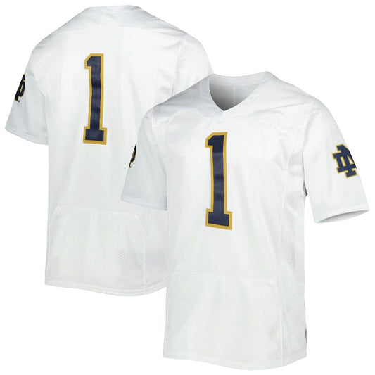 #1 N.Dame Fighting Irish Under Armour Premier Limited Jersey White Stitched American College Jerseys